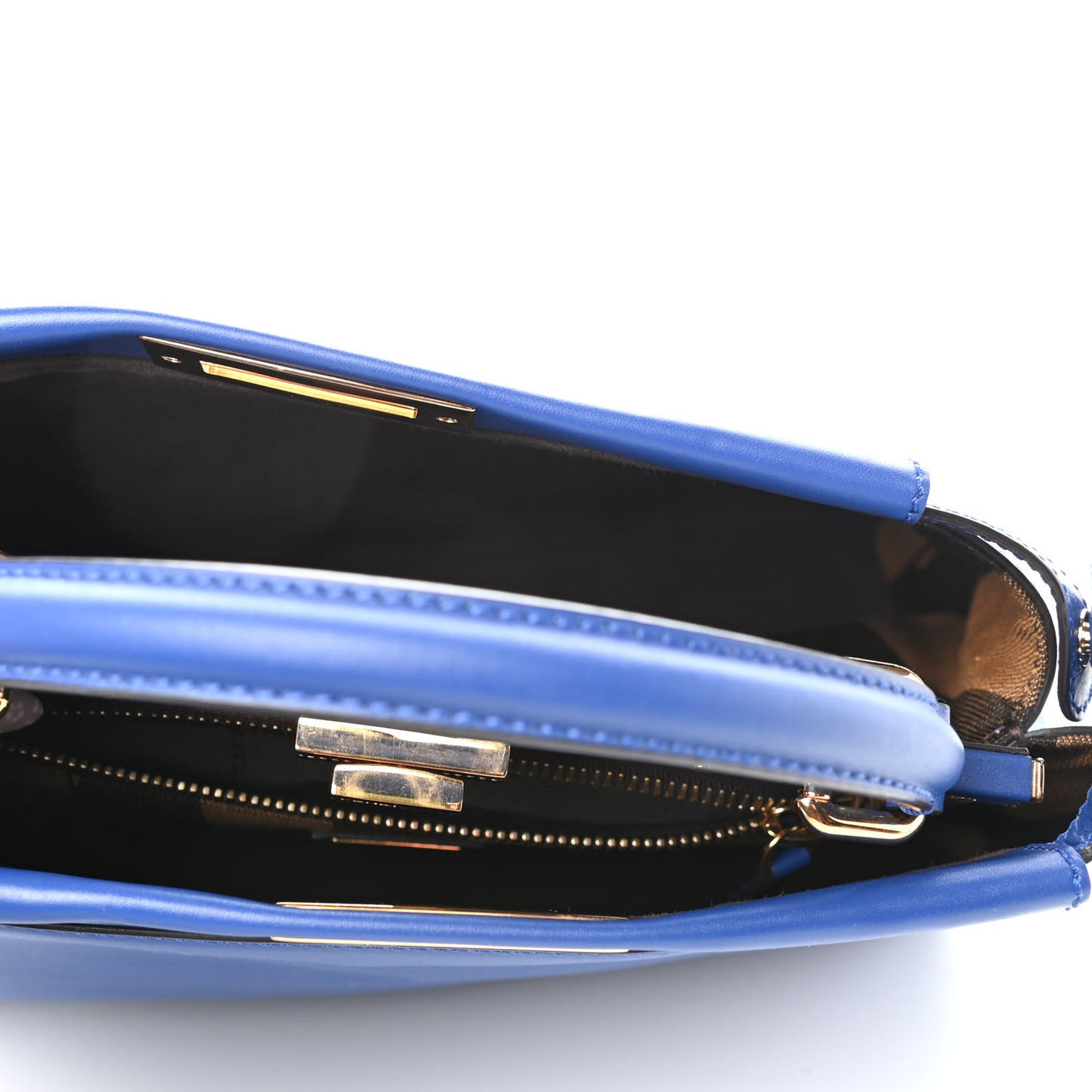 Vitello Morgan Fabric Jacquard Pequin Medium Peekaboo Iconic Satchel Blue Neon Tobacco
