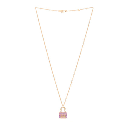 Hermes 18K Rose Gold Pink Sapphire Constance Amulettes Pendant Necklace 3 of 5