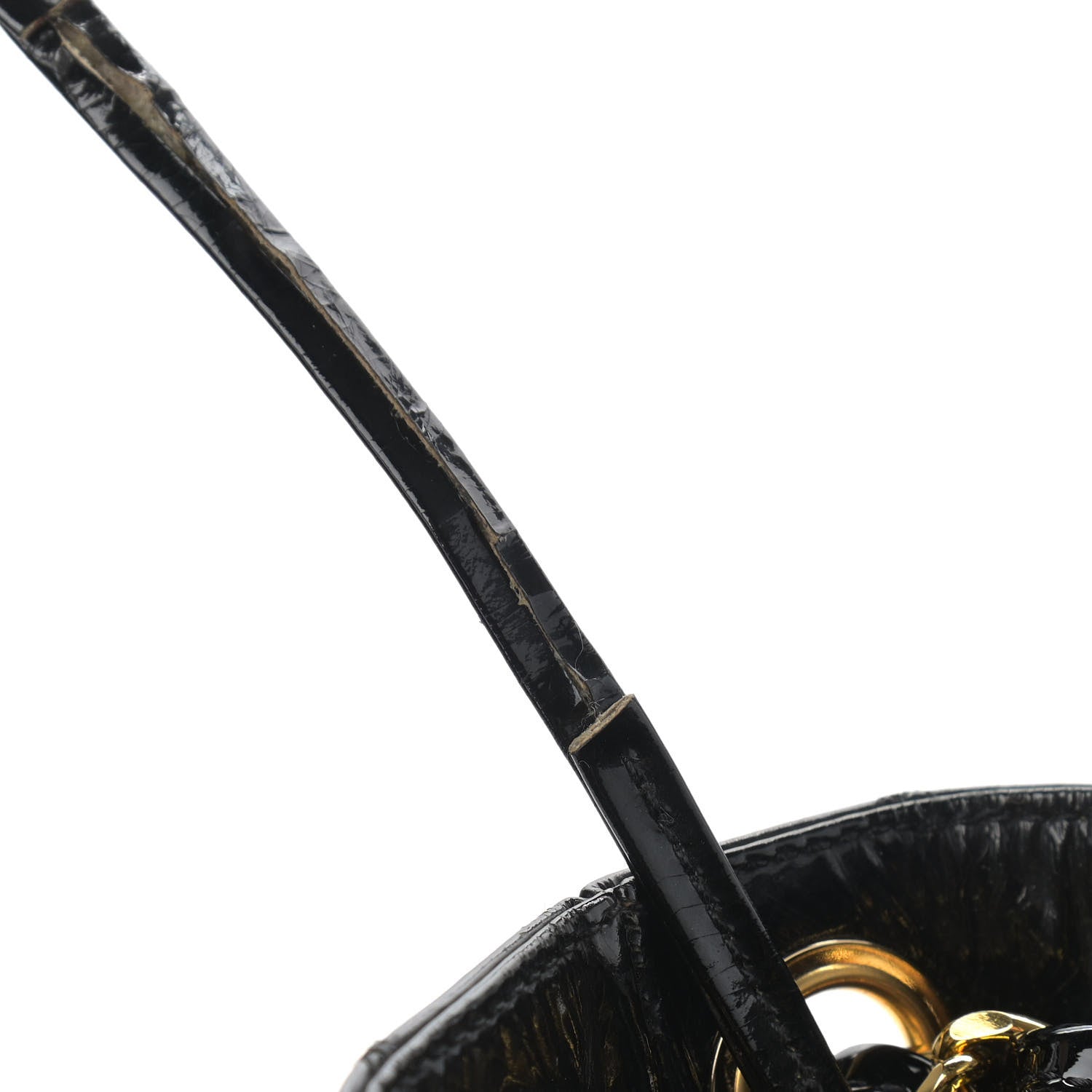 Chanel Patent Stitched Drawstring Shoulder Bag Black 14 of 14
