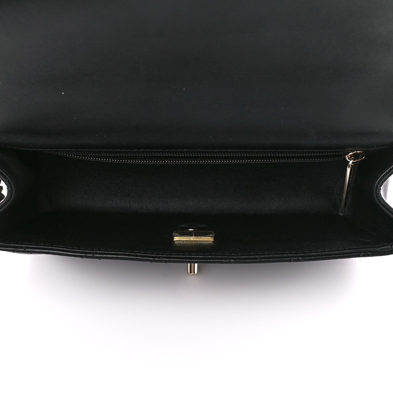 Chanel Lambskin Quilted Mini Top Handle Rectangular Flap Black 5 of 12
