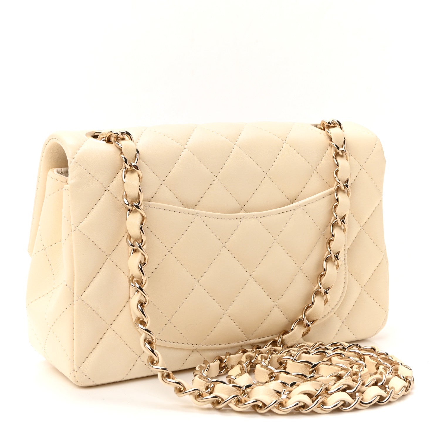 Chanel Lambskin Quilted Mini Rectangular Flap White 3 of 11