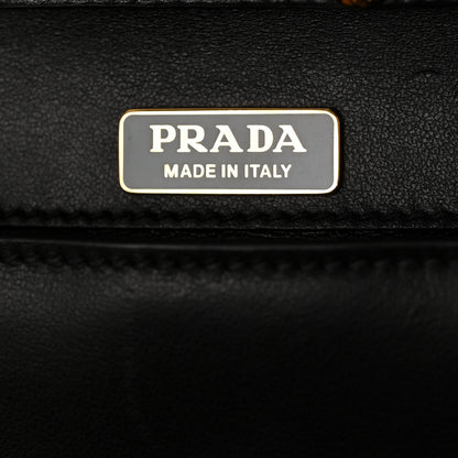 Prada City Calfskin Crocodile Cahier Bag Black 6 of 11