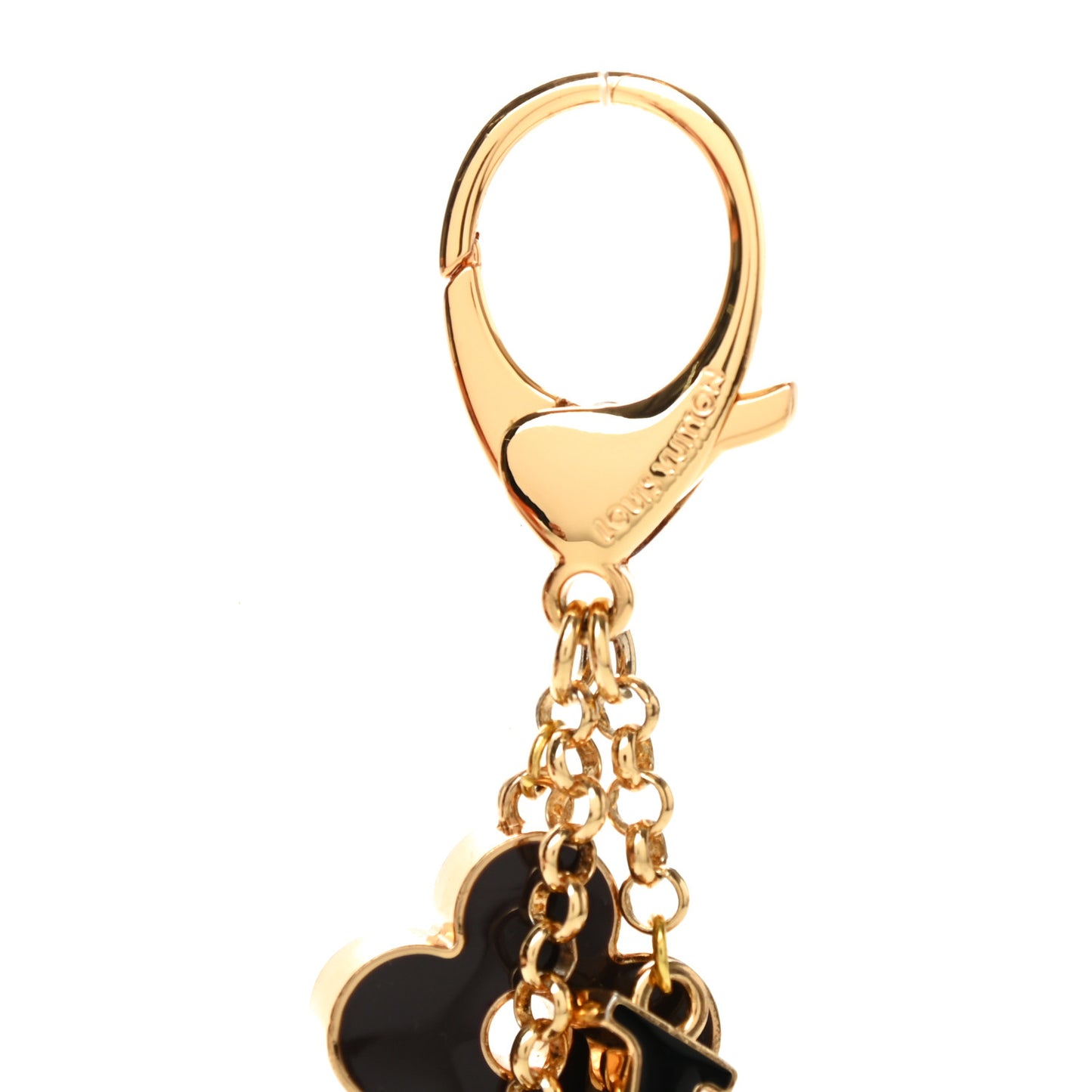 Fleur De Monogram Bag Charm Dore