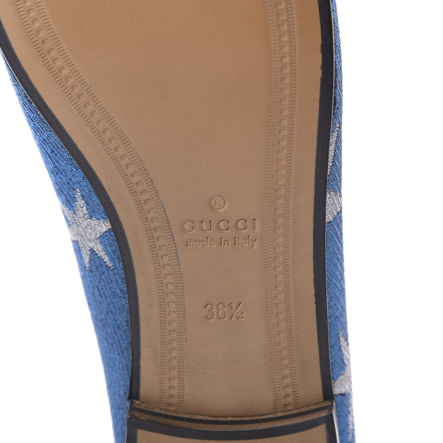 Lurex Calfskin Starry Sky Womens Jordaan Loafers 38.5 Bluette Silver