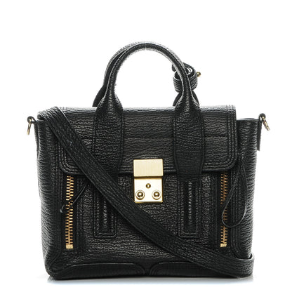 3.1 Phillip Lim 3.1 Textured Calfskin Mini Pashli Satchel Black 1 of 7