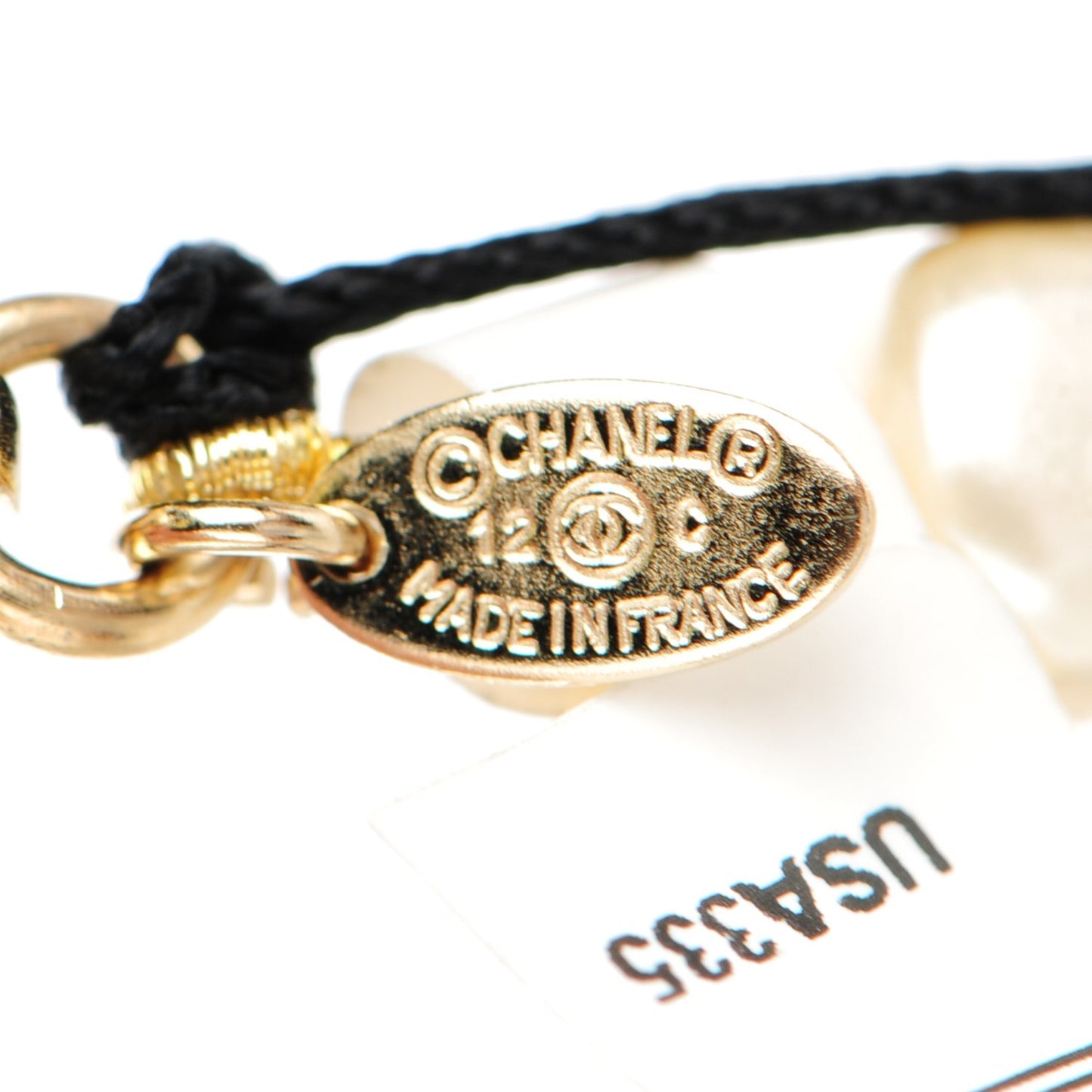 Graduated Pearl CC Short Necklace Gold