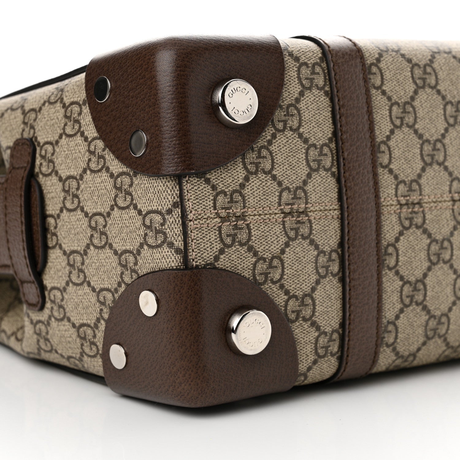 Gucci GG Supreme Monogram Textured Dollar Calfskin Small Detail Tote Beige Ebony New Acero 9 of 12