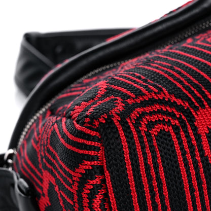 Prada Maglia Jacquard Signaux Bag Black Rosso 9 of 13