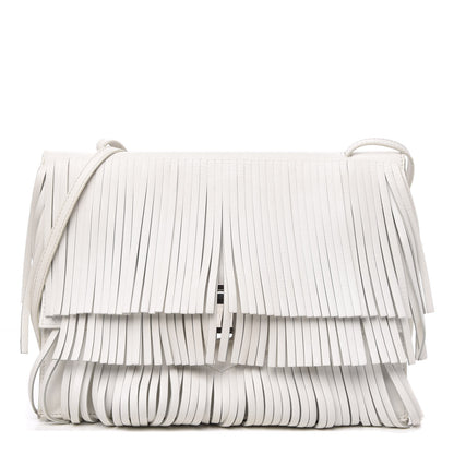 Proenza Schouler Calfskin Large Fringe Lunch Bag White 1 of 12
