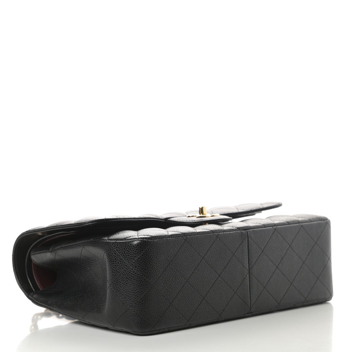 Caviar Quilted Jumbo Double Flap Black