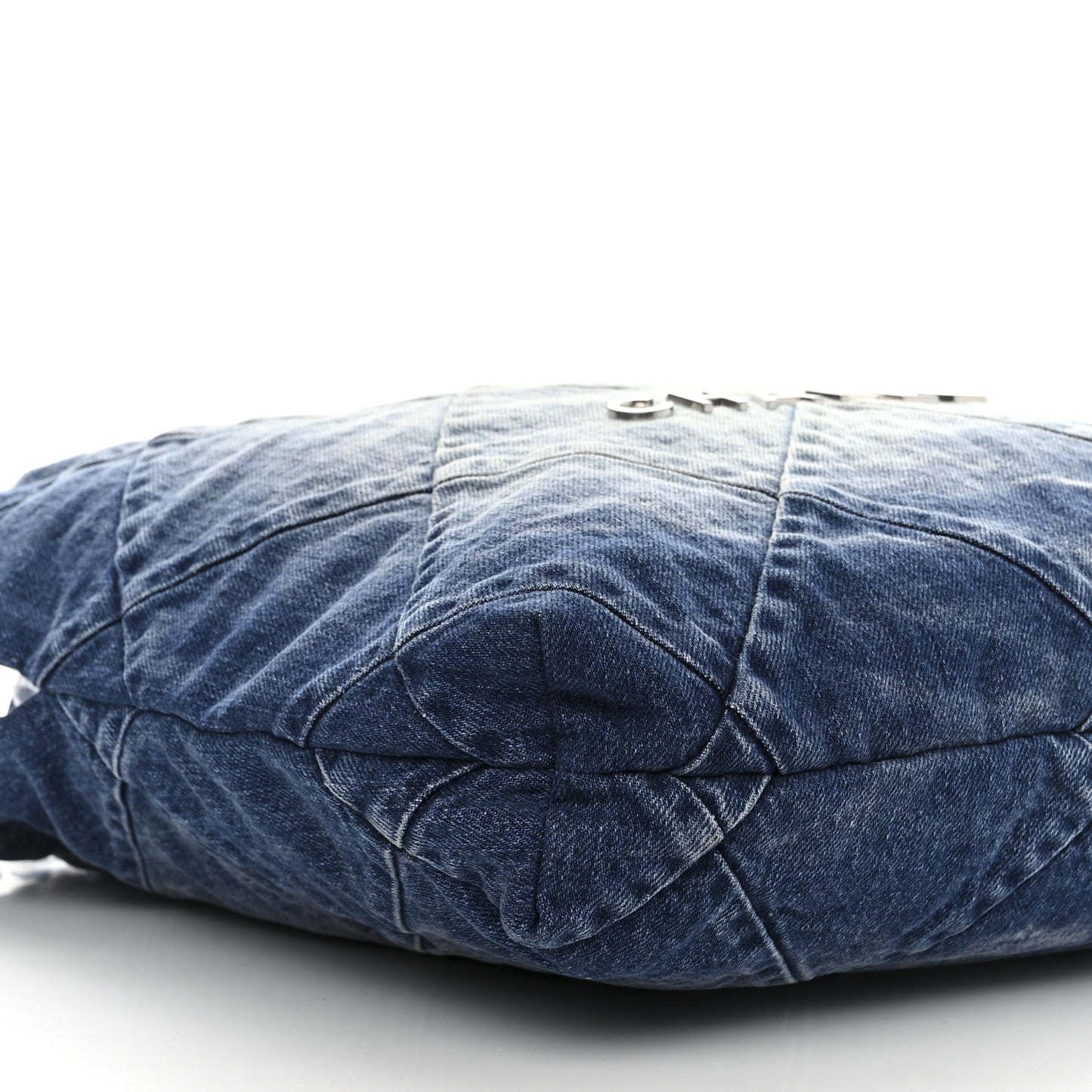 Denim Quilted Small Chanel 22 Blue
