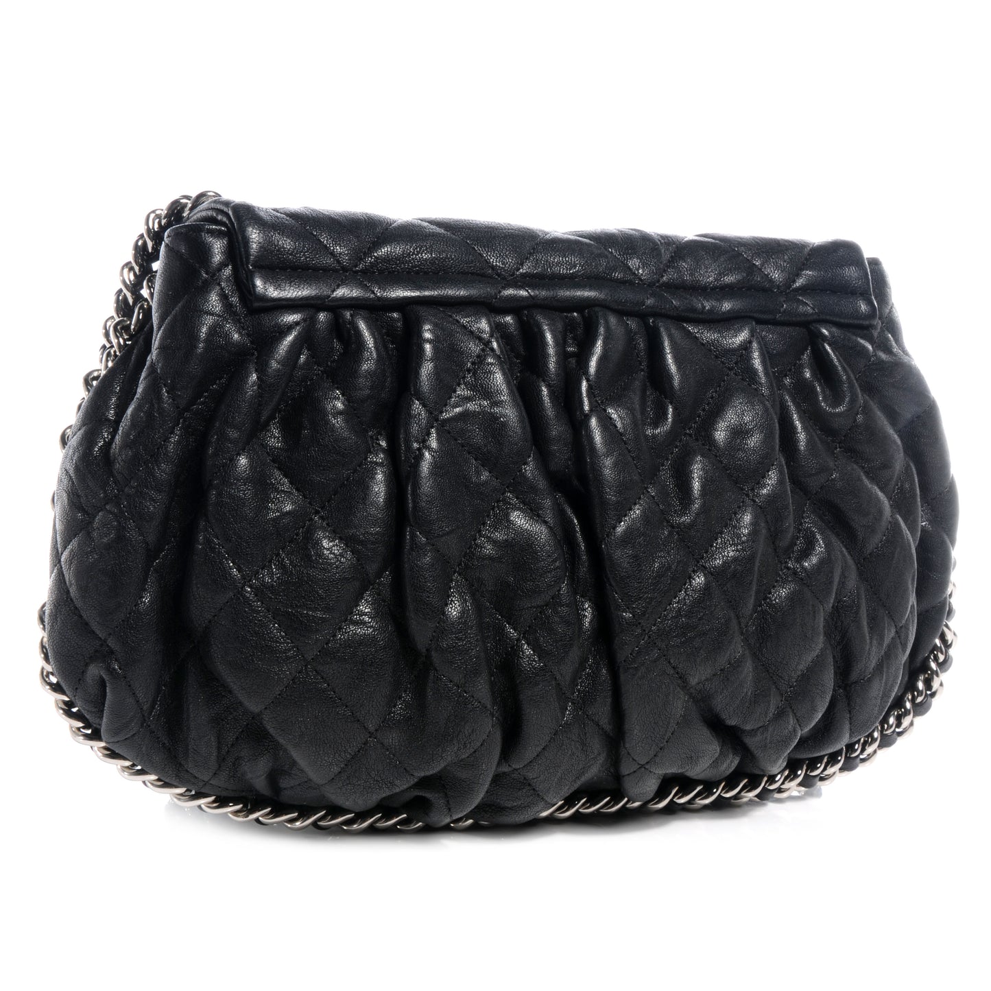 Lambskin Chain Around Medium Messenger Bag Black