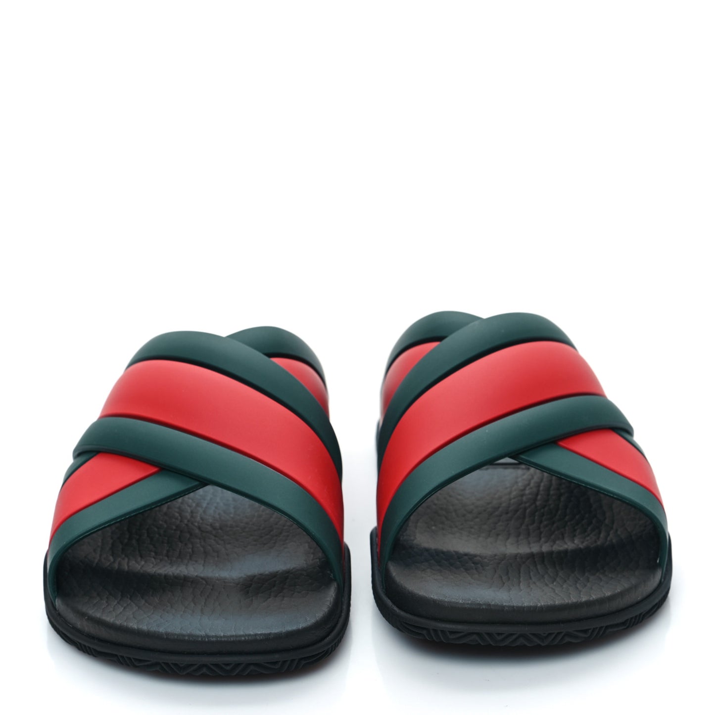Rubber Web Womens Criss Cross Slide Sandals 37 Green Red