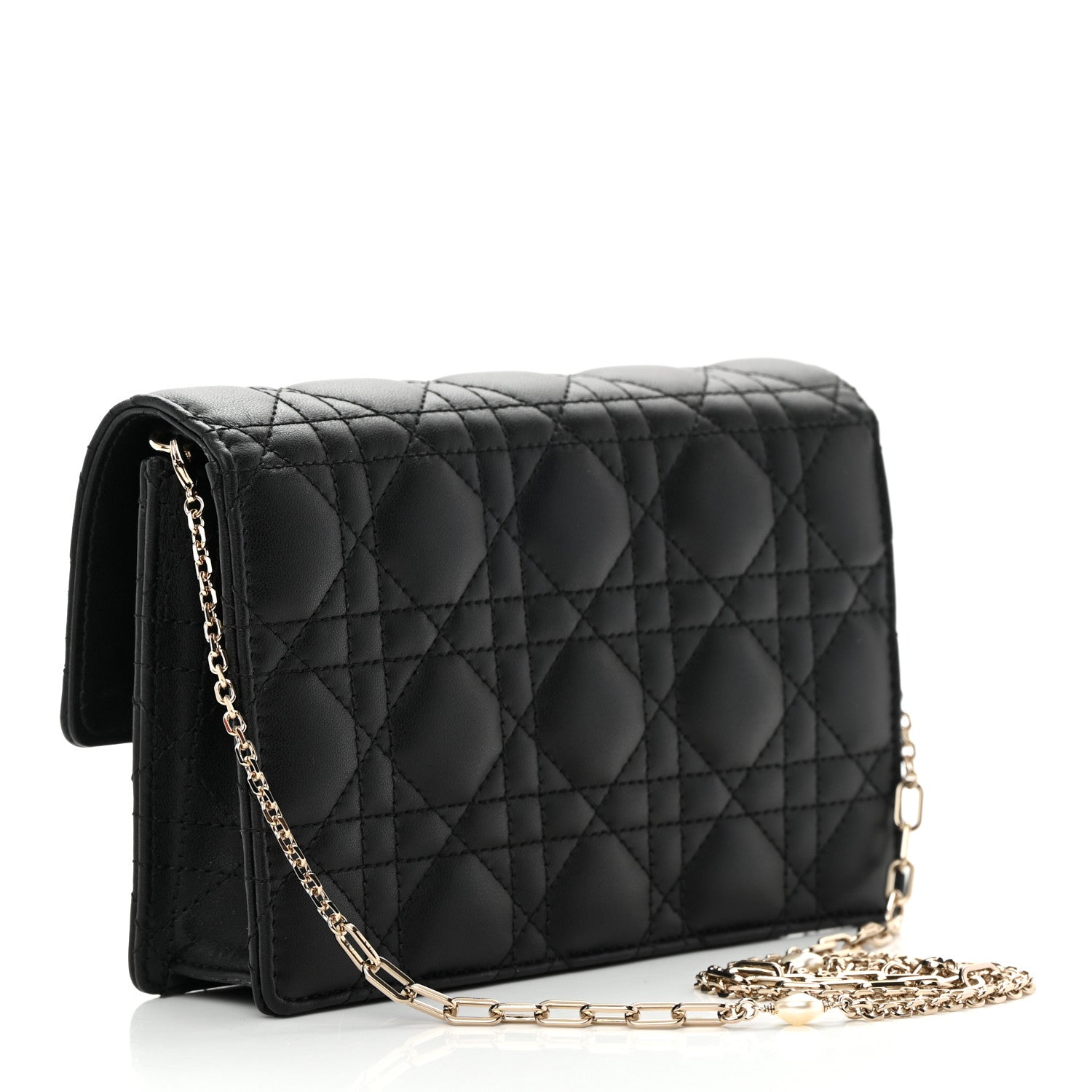 Christian Dior Lambskin Cannage Miss Dior Chain Pouch Black 3 of 14