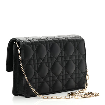 Christian Dior Lambskin Cannage Miss Dior Chain Pouch Black 3 of 14