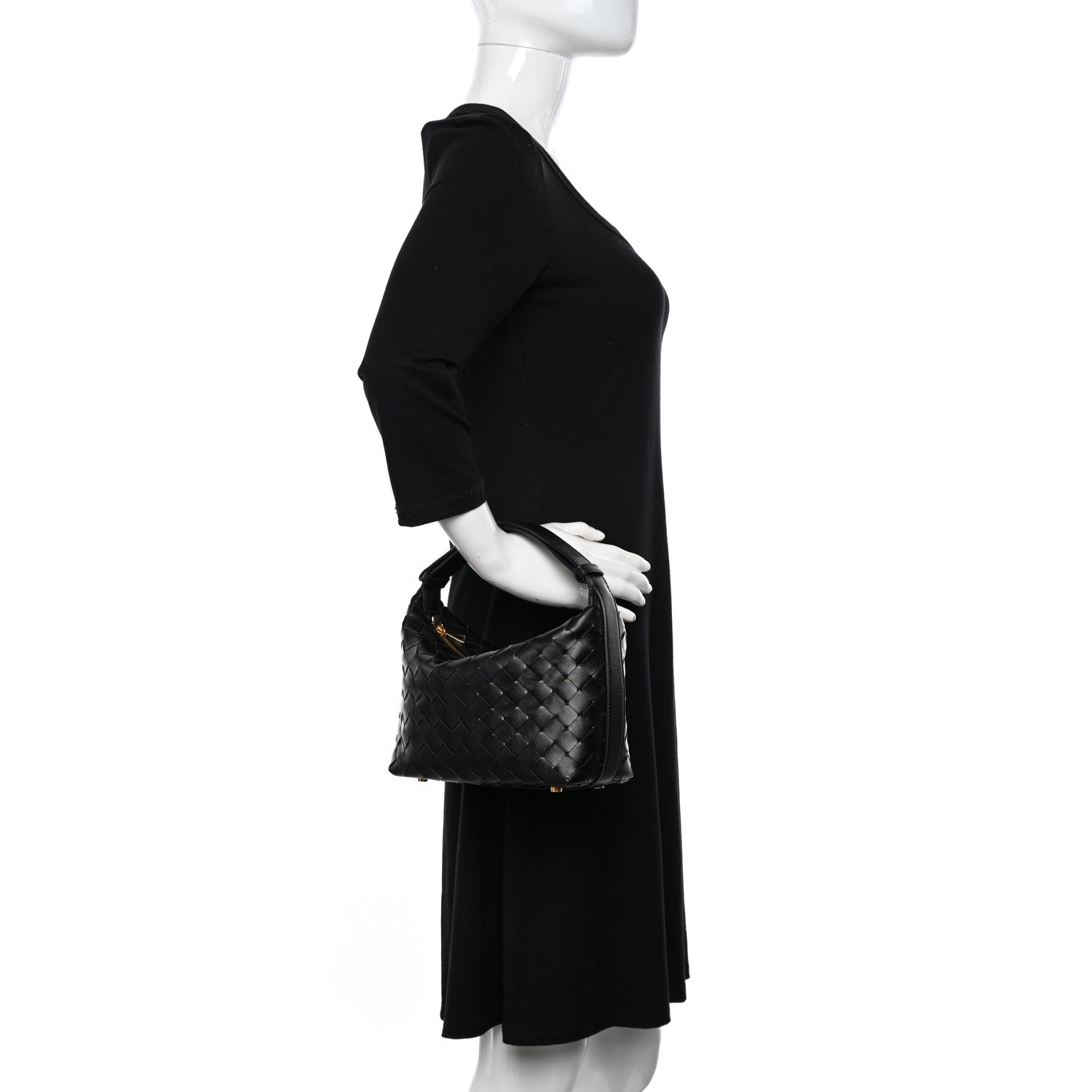 Bottega Veneta Calfskin Nappa Intrecciato Mini Wallace Black 2 of 10