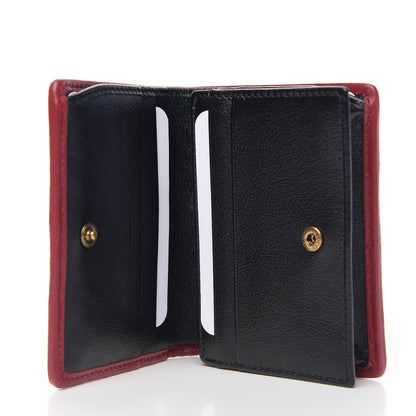 Gucci Azalea Calfskin Matelasse Diagonal Patchwork Torchon GG Marmont Card Case Wallet Black Beige Romantic Cerise 4 of 5
