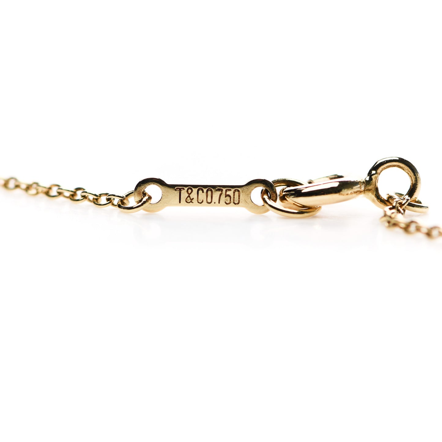 18K Yellow Gold Diamond Elsa Peretti Bean Pendant Necklace