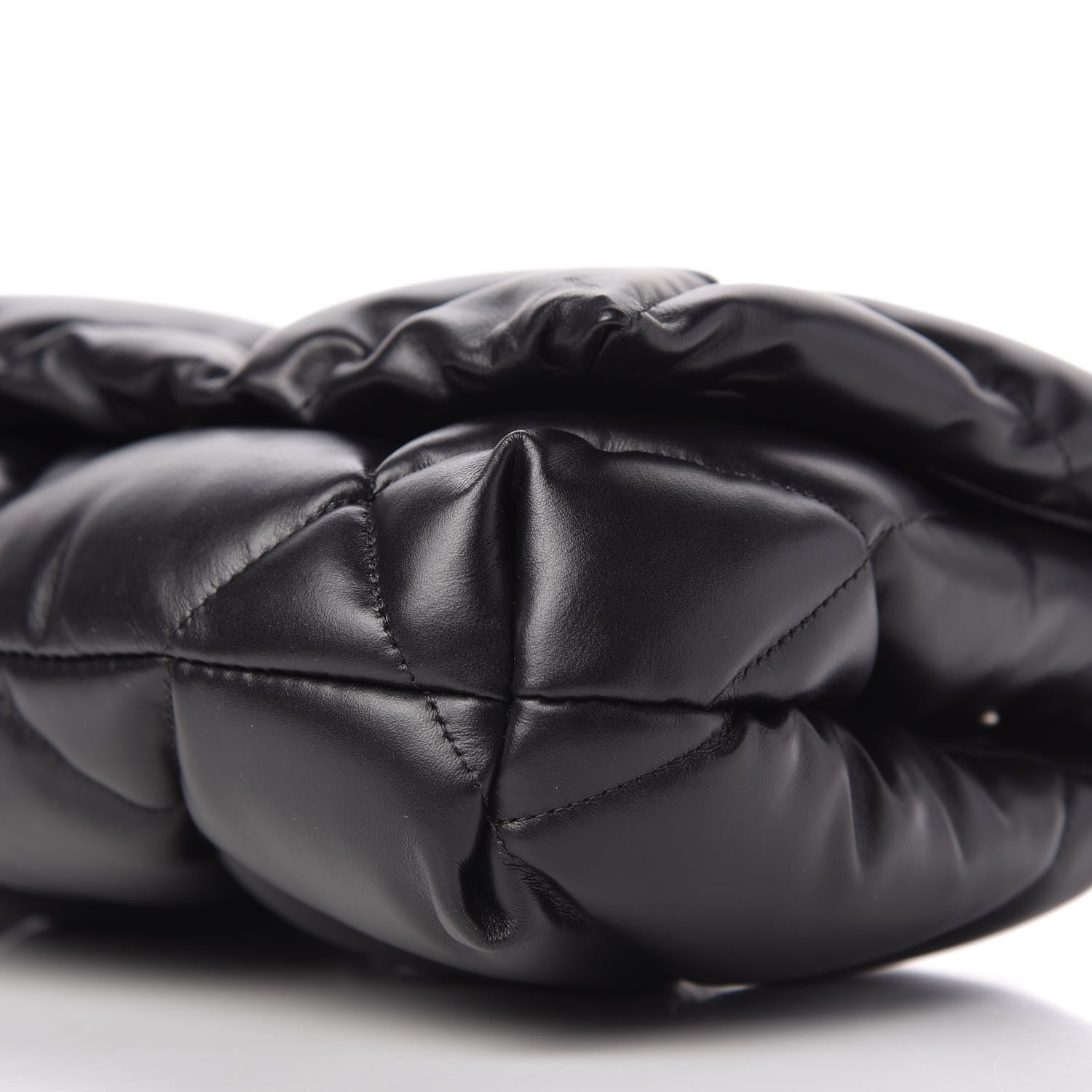 Balenciaga Nappa Calfskin Quilted Touch B Puffy Clutch Black 7 of 9