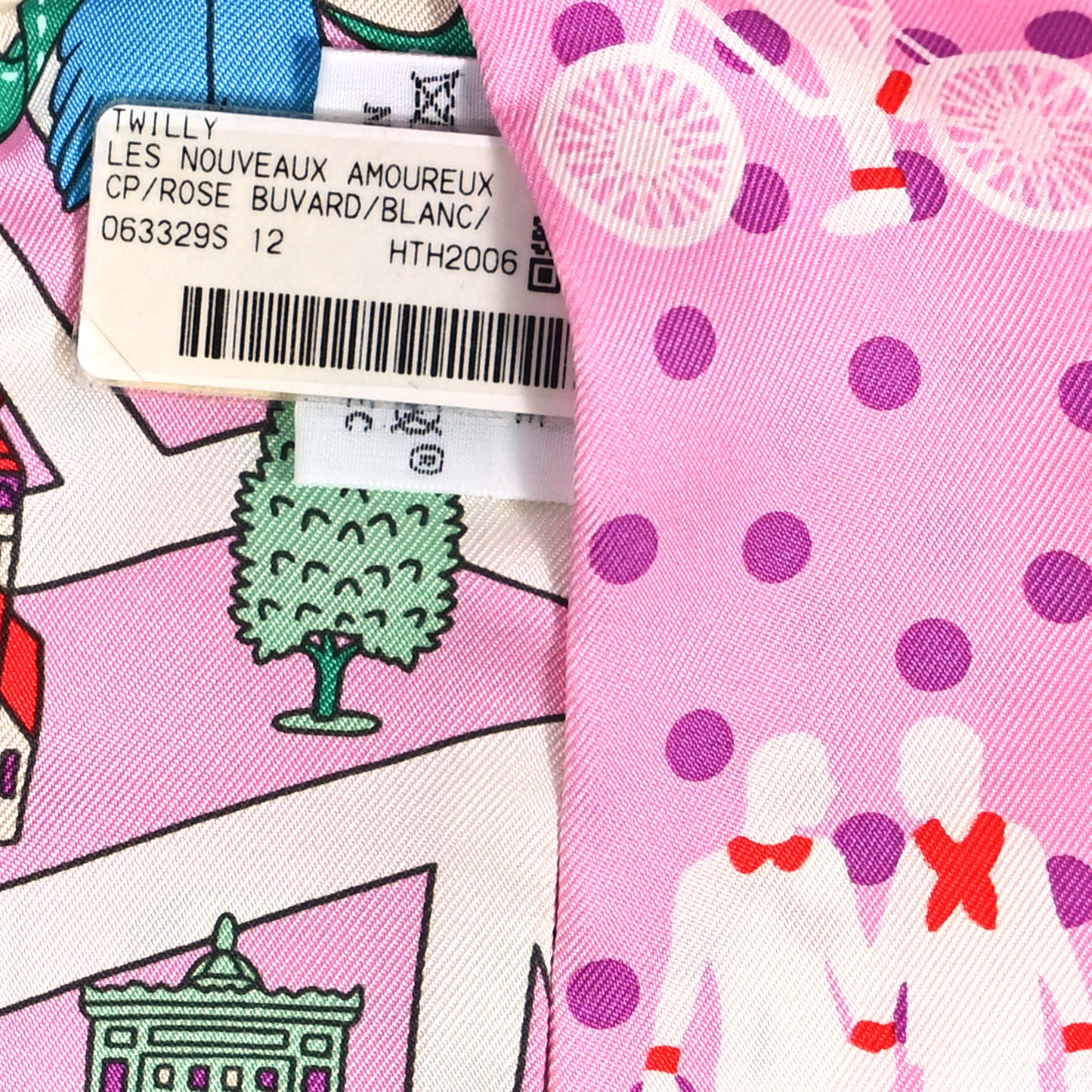 Silk Les Nouveaux Amoureux de Paris Twilly Rose Buvard White Vert