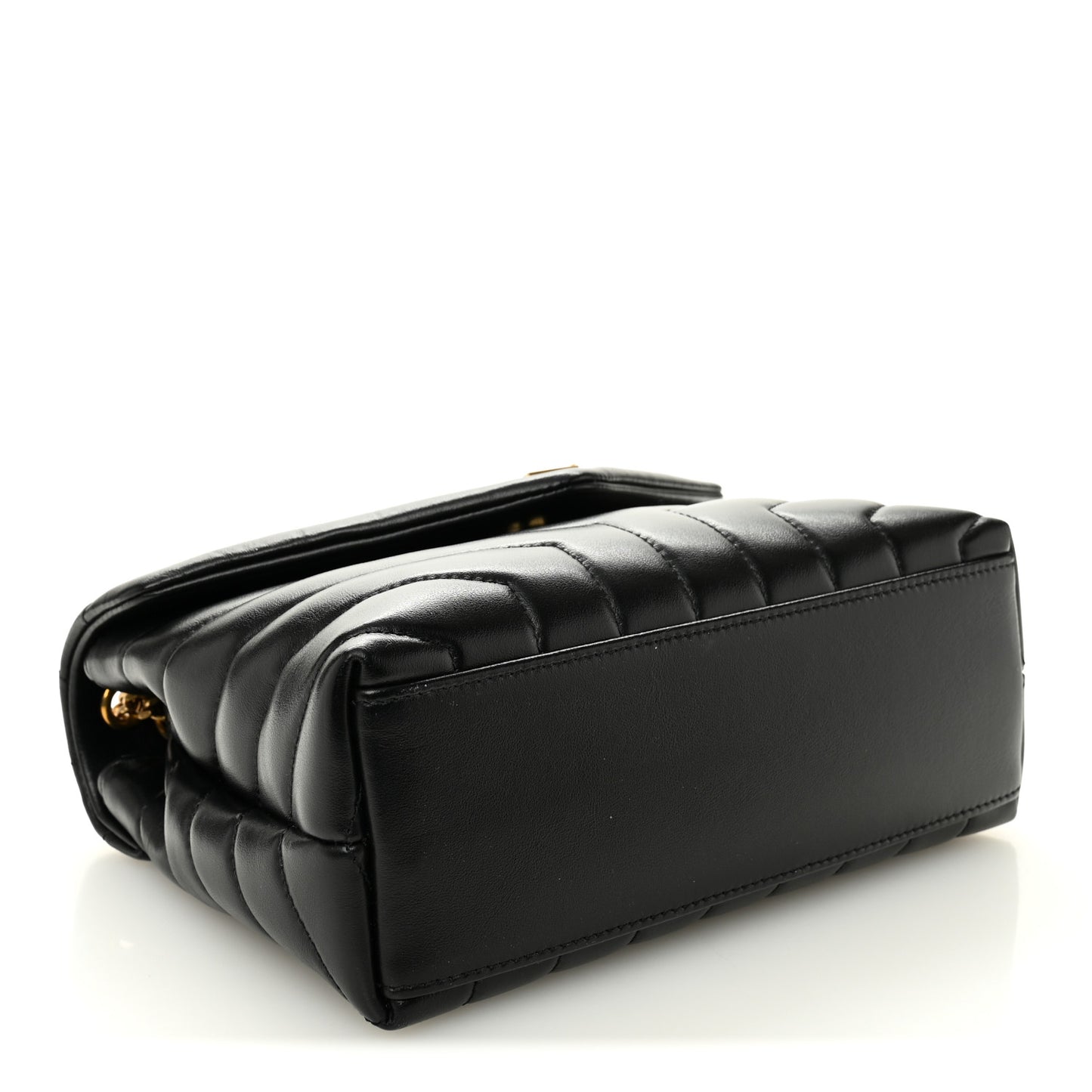 Calfskin Y Quilted Monogram Small Loulou Chain Satchel Black
