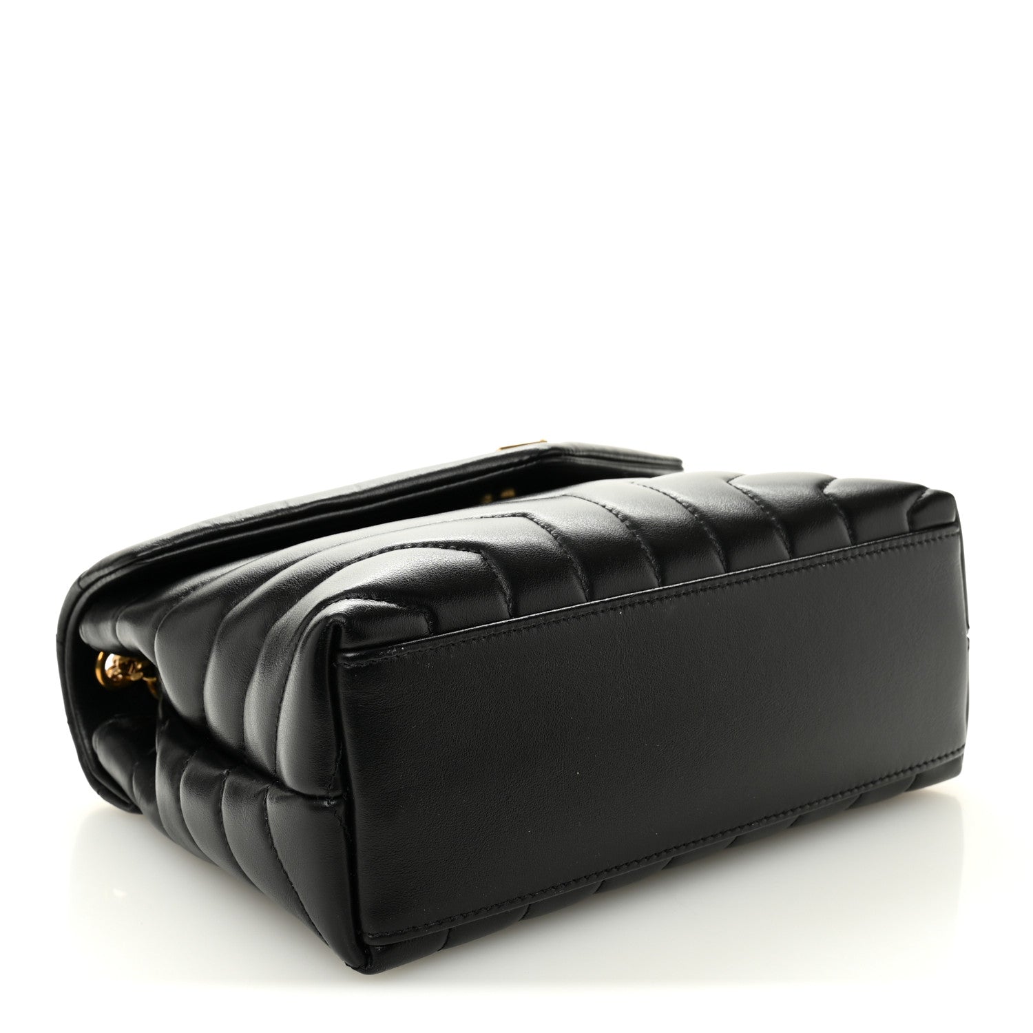 Saint Laurent Calfskin Y Quilted Monogram Small Loulou Chain Satchel Black 4 of 10