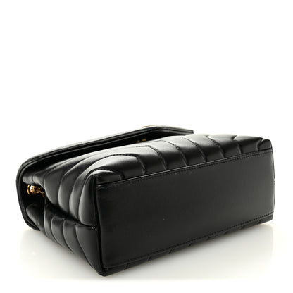 Saint Laurent Calfskin Y Quilted Monogram Small Loulou Chain Satchel Black 4 of 10