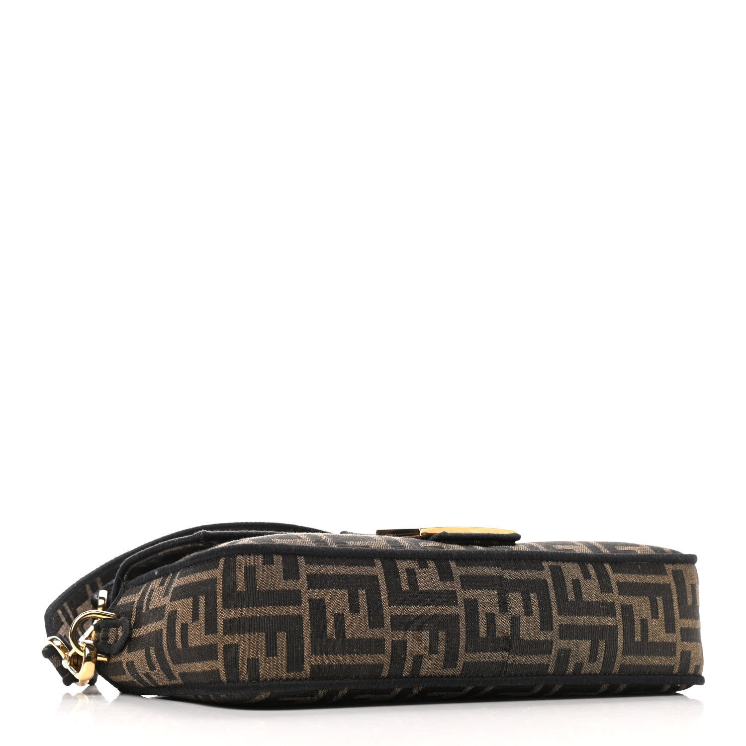 Fendi Fabric Jacquard FF 1974 Medium Baguette Tobacco Moro Black 4 of 9
