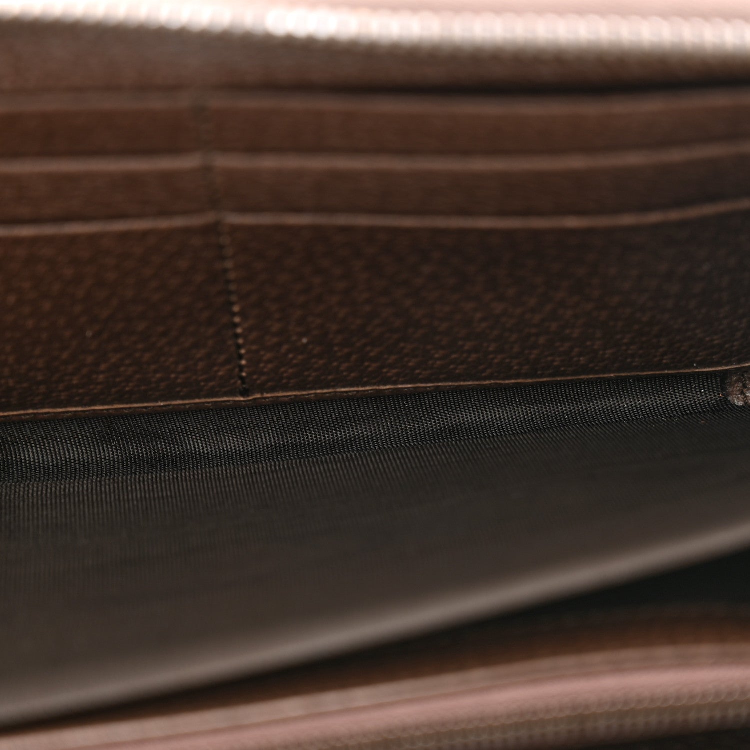 Gucci Monogram Jumbo GG Textured Dollar Calfskin Diana Zip Around Continental Wallet Camel Ebony New Acero 6 of 9