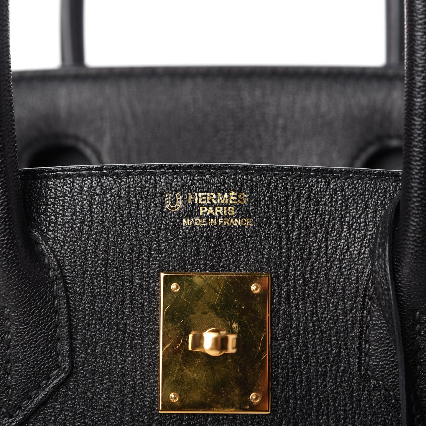 Chevre de Coromandel Horseshoe Birkin 30 Black