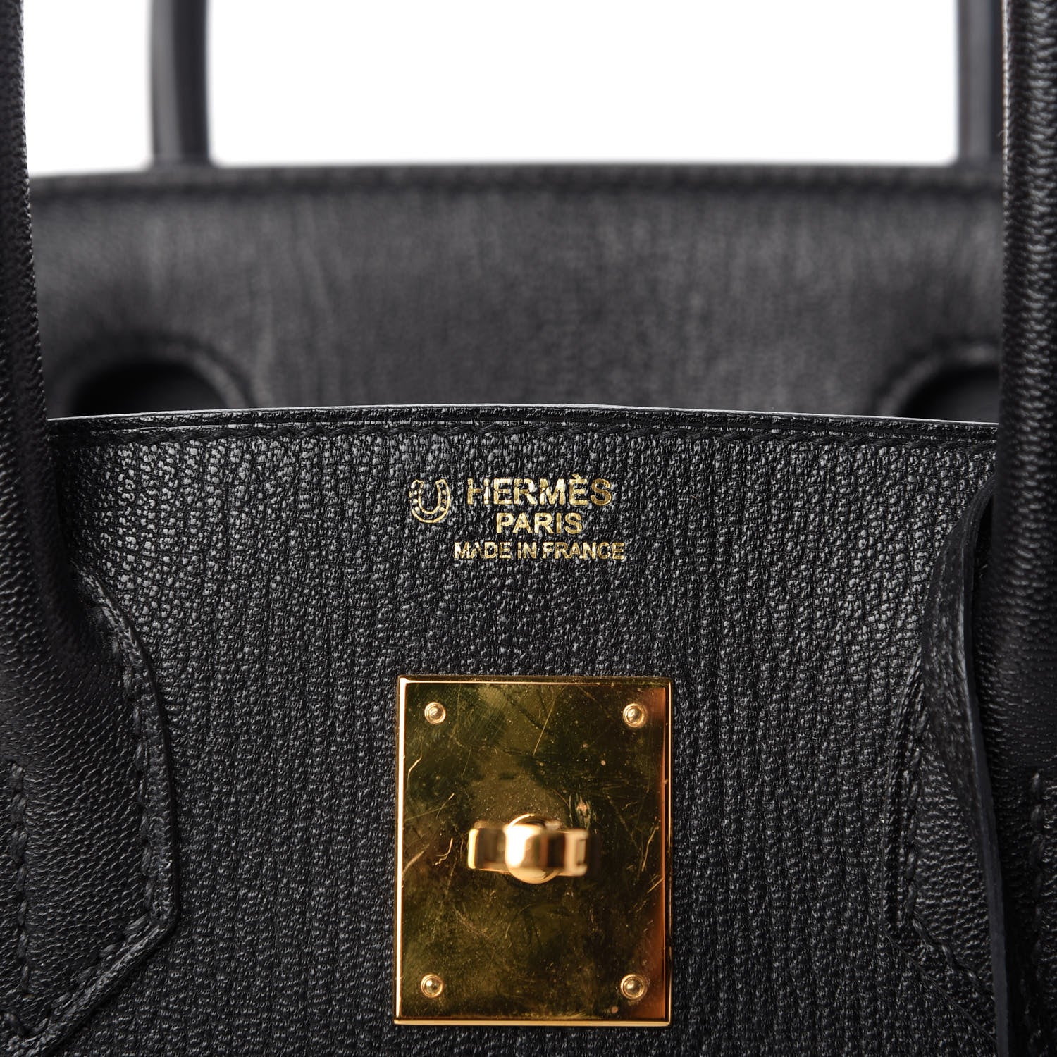 Hermes Chevre de Coromandel Horseshoe Birkin 30 Black 8 of 11