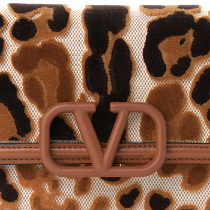 Valentino Garavani Canvas Leopard Print VSling Clutch With Shoulder Strap Bag 7 of 9
