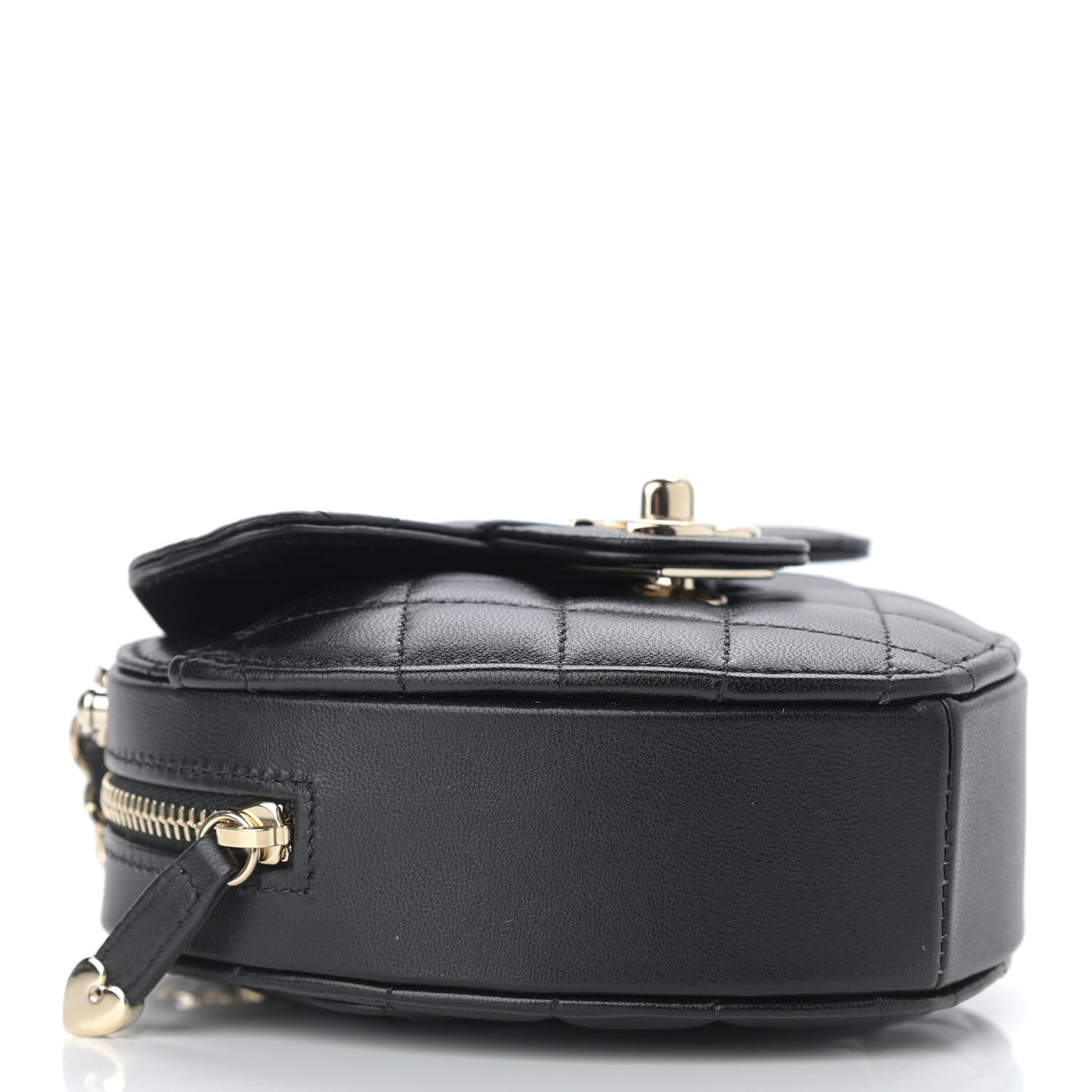 Lambskin Quilted CC In Love Heart Clutch With Chain Black