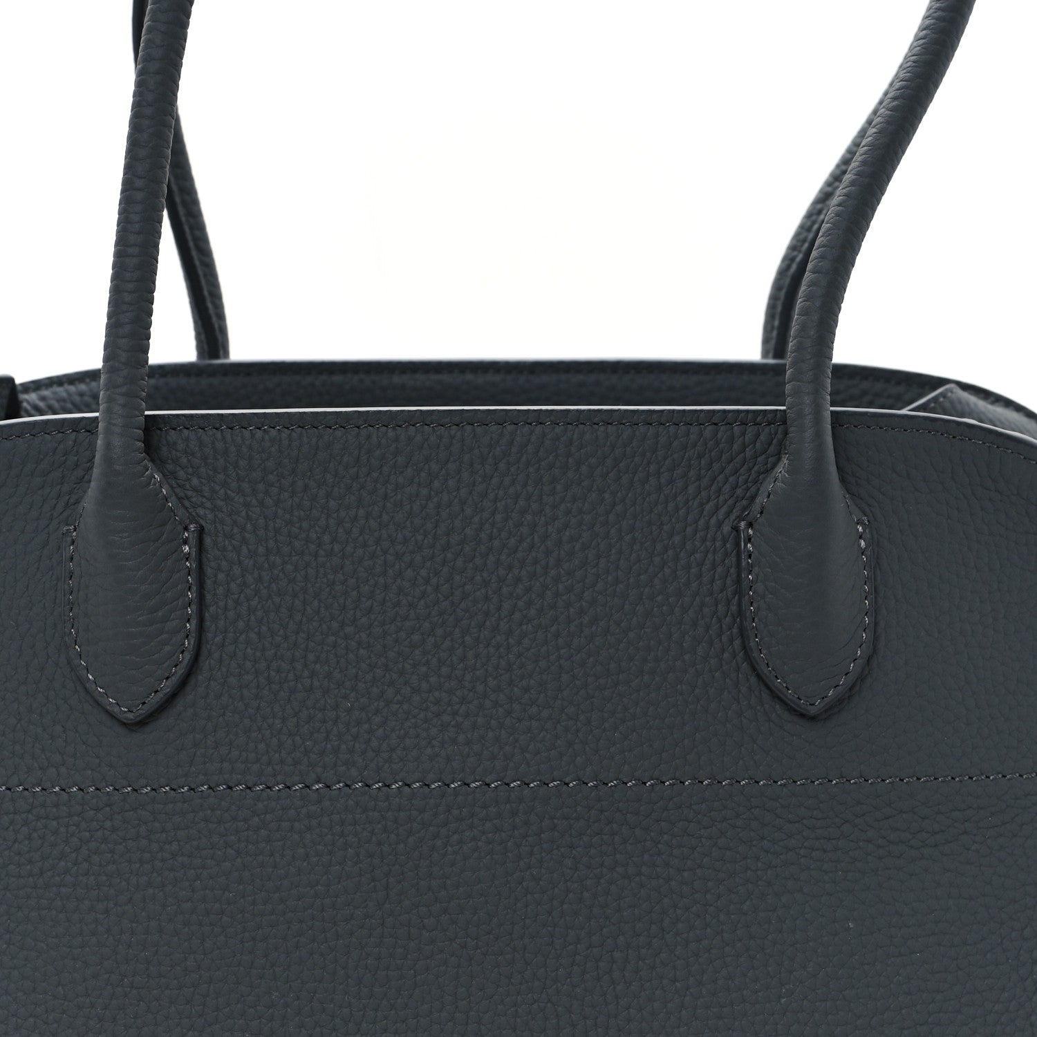 The Row Grained Calfskin Margaux Shoulder 12 Timouse Grey 7 of 10