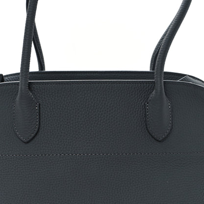 The Row Grained Calfskin Margaux Shoulder 12 Timouse Grey 7 of 10