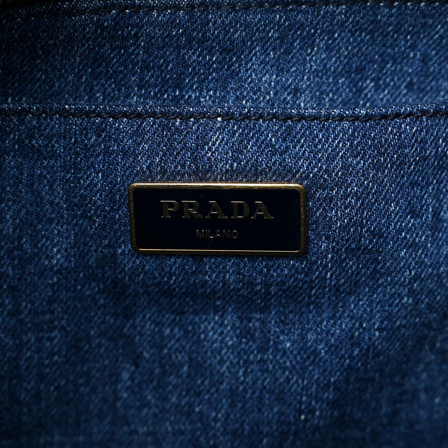 Denim Logo Tote Bleu