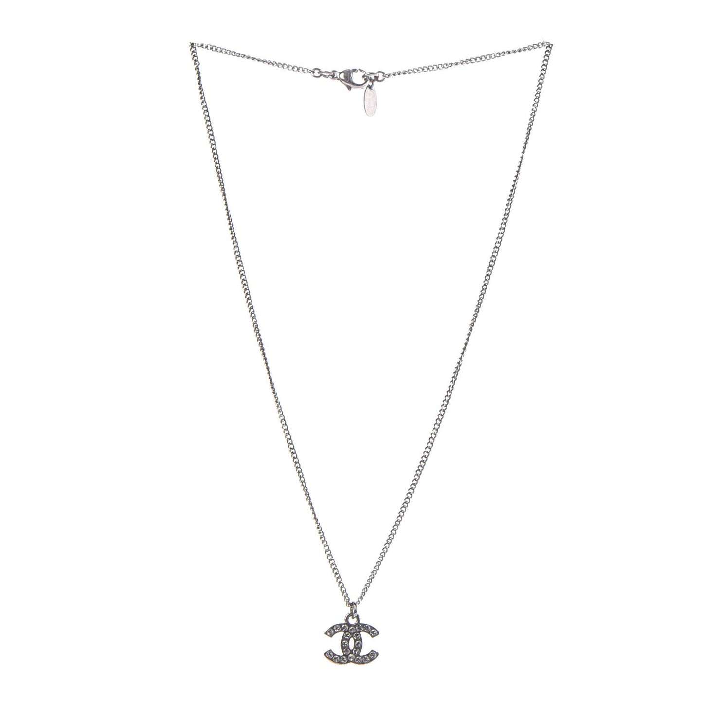 Crystal CC Necklace Silver