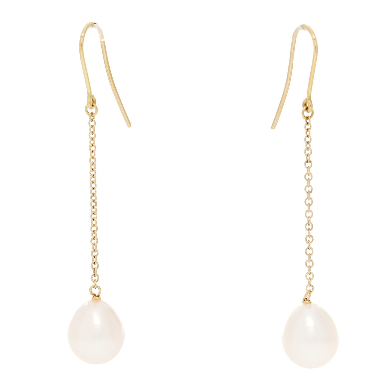 Tiffany 18K Yellow Gold Cultured Pearl Elsa Peretti Pearls By The Yard Drop Earrings 1 of 5