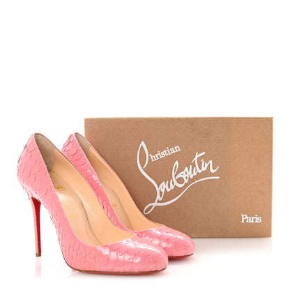 Christian Louboutin Snakeskin Fifi 100 Pumps 39 Rose 9 of 9