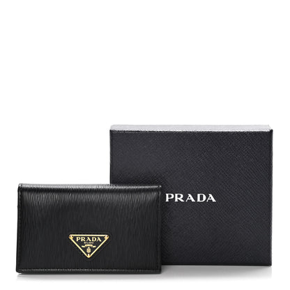 Prada Vitello Move Triangle Logo Card Holder Black 12 of 12
