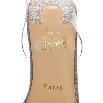 Christian Louboutin PVC Glitter Levitallo 100 Sandals 38.5 Nude 7 of 10