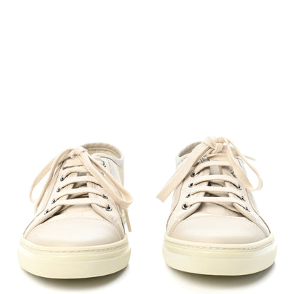 Gucci Washed Cotton GG Monogram Calfskin Womens Low Top Sneakers 36.5 White Mystic White Great White 2 of 10