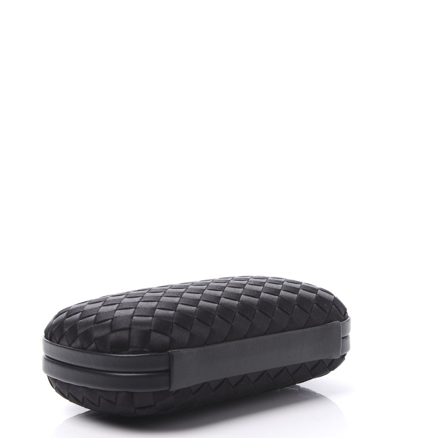 Satin Intreccio Impero Knot Clutch Black