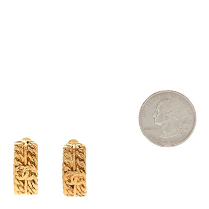 Chanel Metal CC Hoop Clip On Earrings Gold 2 of 9