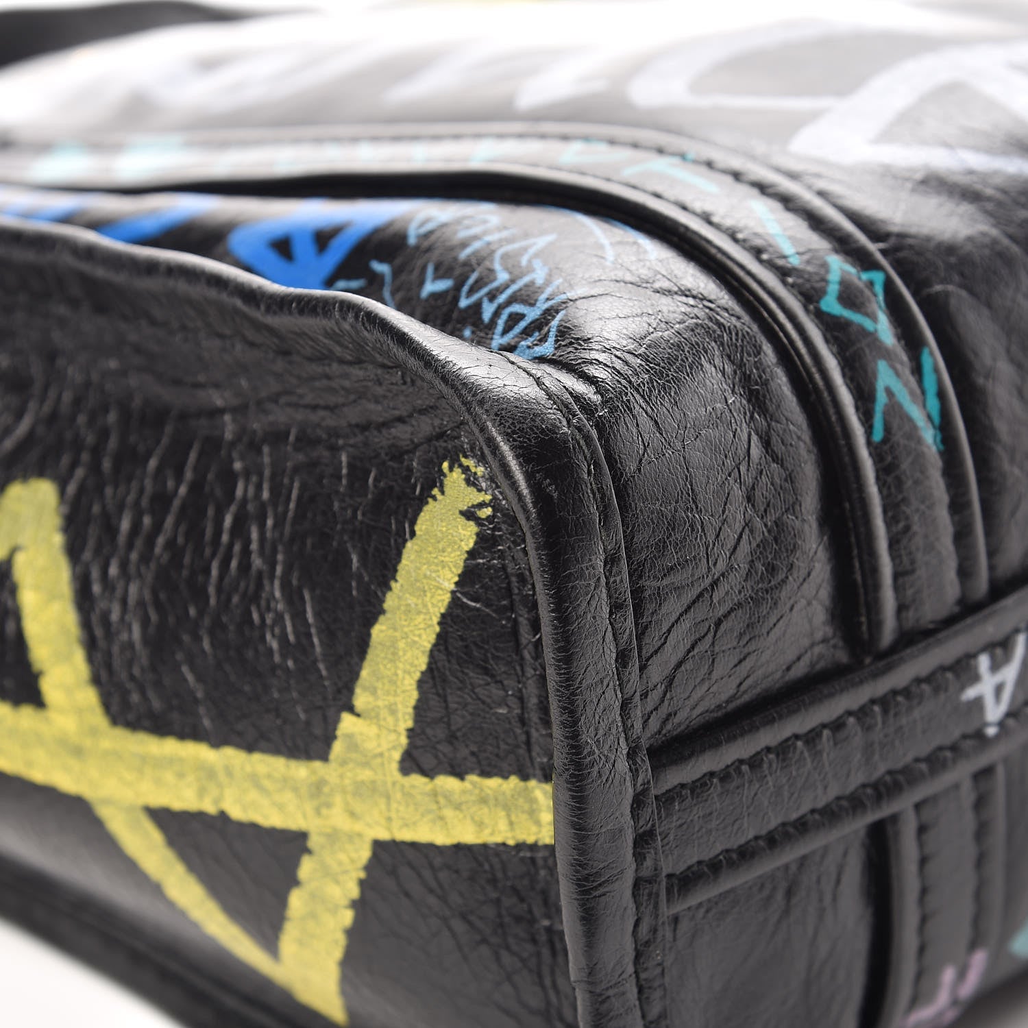 Balenciaga Agneau Arena Graffiti All Over XS Bazar Shopper Tote Black Multicolor 9 of 12