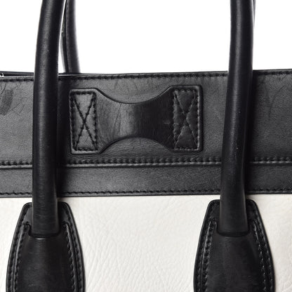 Celine Smooth Calfskin Shrunken Lambskin Mini Bi-Color Luggage Black White 24 of 31