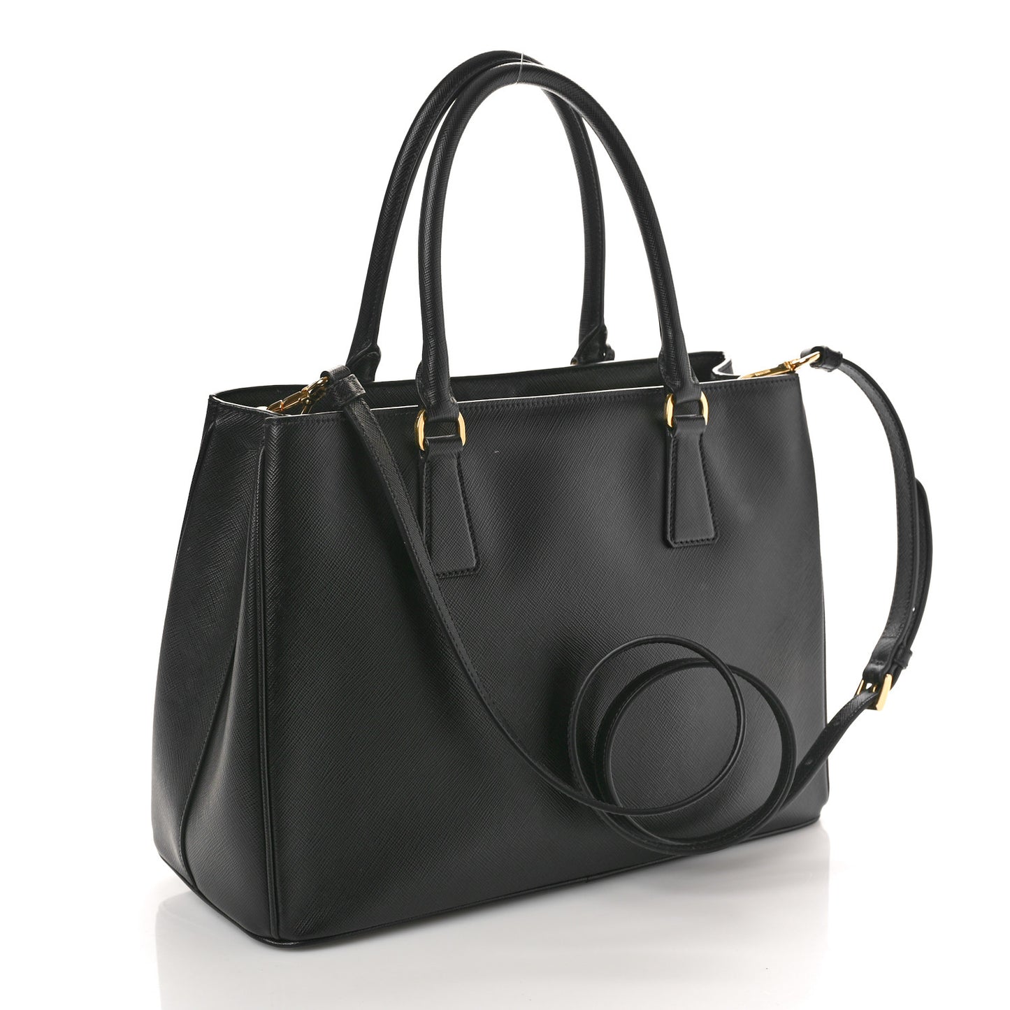 Saffiano Lux Medium Tote Black