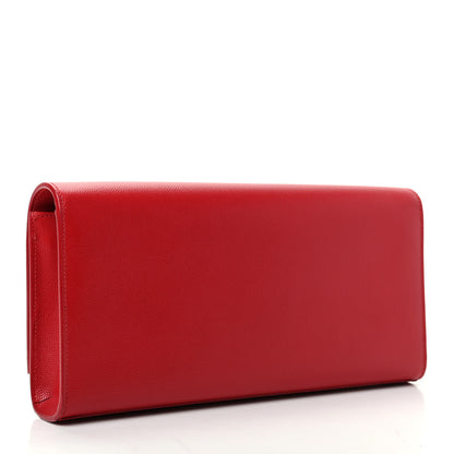Saint Laurent Grain De Poudre Classic Monogram Cassandre Clutch New Red 3 of 6