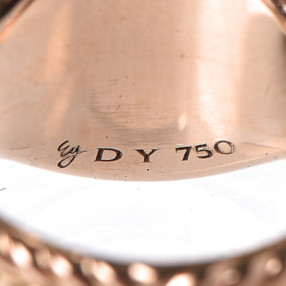 David Yurman Sterling Silver 18K Rose Gold Hematine Osetra Ring 56 3.75 5 of 7