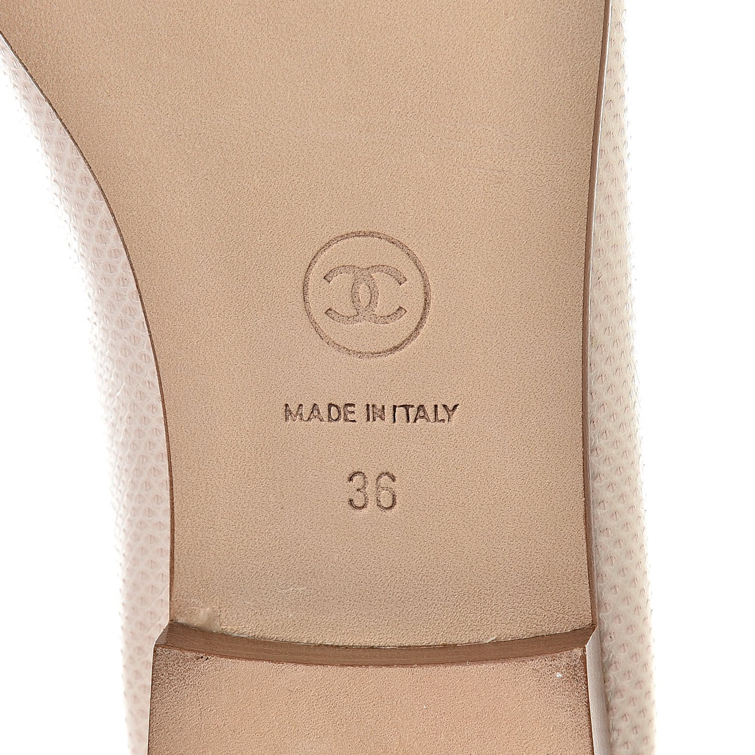 Chanel Lambskin Perforated Cap Toe Ballerina Flats 36 Beige Black 6 of 10